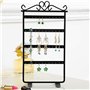 Support À Bijoux Noir,Présentoir Bijoux,Support Boucles D'Oreilles Etagère,Un Total De 48 Trous De Rangement En 4 Couches,Des Bo