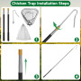 Kit de filet de pêche évolutif pour volaille, crochets et filet de pêche rétractables pour volailles(145cm de longueur extensibl