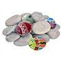 GIUSOBG Galets a Peindre 20 Galets Plats à Peindre 6-11 cm Grands Galets Lisses DIY Peintes Rocher Bricolage Créatif Cailloux Ga