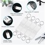36 Pièces Porte Clés Porte Clef en Plastique de 5 cm,Étiquettes en Papier Vierge Lignées Couvercles Transparents,Pour Identifica