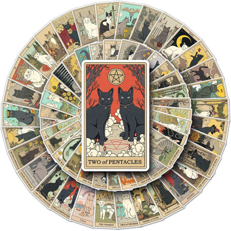 78 Pièces Tarot Vintage Autocollants Retro Stickers set