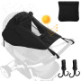 Byfoyif Pare Soleil Poussette Universelle, Protection Soleil Poussettes avec 2 Crochets, Protège-Soleil Poussette avec Fenêtre d