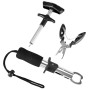 QWORK® 3 Pièces Outils de Pêche, Pinces de Pêche Acier Inoxydable, Extracteur d'hameçons avec EVA Poignée, pour Pêche en Eau Dou