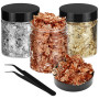 QWORK® 30g Set de flocons en feuilles d'or - 3 bouteilles (Or