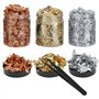 QWORK® 30g Set de flocons en feuilles d'or - 3 bouteilles (Or, Argent, Cuivre) de 10 g avec pince àépiler pour bricolage & art