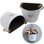 Pot de Fleurs Suspendu Jardinières - Demi-Cercle Galvanisé Vase Mural Pots Intérieur et ExtéRieur Mur Décoration Suspendue pour
