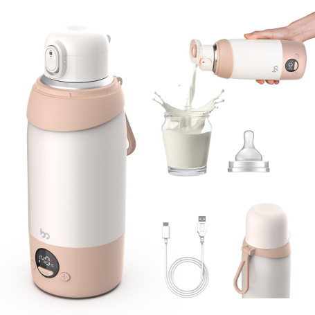 ​Chauffe-biberon Portable Rapide - Pour Lait/Eau/Café/Thé - Température Réglable 55°C Max​