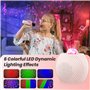 GlasFlength Machine de Karaoké, Karaoke Enfant avec 2 Micros sans Fil Enceinte Karaoke avec Magique Voix Change et LED Lumière Q