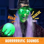 JOYIN 198cm Décoration de sorcière à Suspendre pour Halloween avec Boule Magique, sorcière parlante animée à Suspendre avec Yeux