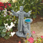 Design Toscano Bénédiction de Saint François Statue Décorative de Jardin Religieux avec Mangeoire pour Oiseaux Bain pour Oiseaux