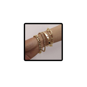 Prosy Bracelet en papier à plusieurs couches - Réglable - Pour femmes et filles (doré 3) Prosy Bracelet en papier à plusieurs couches - Réglable - Pour femmes et filles (doré 3)