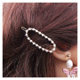 Inilbran Boho Perle Ovale Cercle Pince À Cheveux Cercle Perle Épingle À Cheveux Clip Vintage Creux Barrette À Cheveux Clip Minim