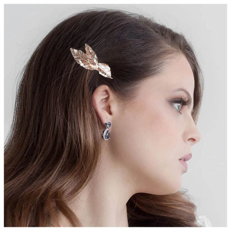 Inilbran Vintage Leaf Hair Clip Barrettes Gold Leaf Hair Barrettes Leaf Barrette Head Clips Branch Leaf Hair Pin Clip French Hea