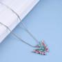 Inilbran Collier Ras Du Cou Papillon Arc-en-ciel Collier Pendentif Papillon Coloré Collier Papillon Vintage 3d Collier Ras Du Co