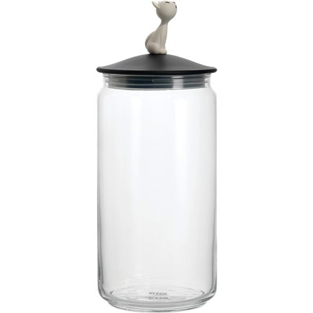 Alessi Ammi22 B Miòjar Pot Aliments Chats en Verre avec Couvercle en Résine Thermoplastique