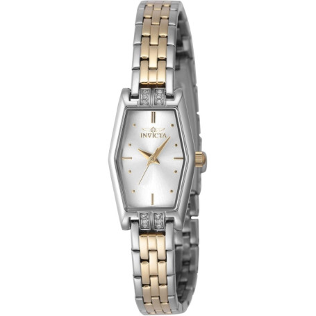 Invicta Angel 48132 Montre Femme - Entanche - Analogique - Mouvement à Quartz - Acier Inoxydable avec Cadran Argent - 20mm