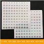 5 feuilles numéro 1-500 rond étanche numéro d'ongle autocollant Laser étiquette numérique auto-adhésif numéro autocollant Gel po