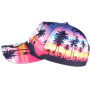 Hip Hop Honour Casquette Baseball Bleu Rose Tropical Night - Taille Unique - Rose