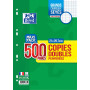 OXFORD Copies Doubles Grands Carreaux Seyès 500 Pages blanches 90g sous film.