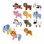 VILAC - Magnets rigolos - Ingela P. Arrhenius - Jeux Créatifs - 30 Magnets en Bois pour 10 Animaux + 1 Coffret de Rangement en C