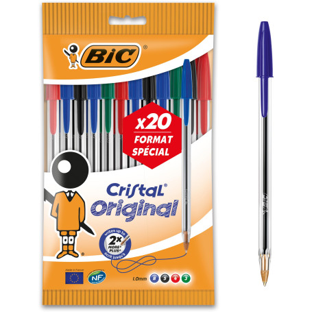 BIC Cristal Original Stylos-Bille Pointe Moyenne (1