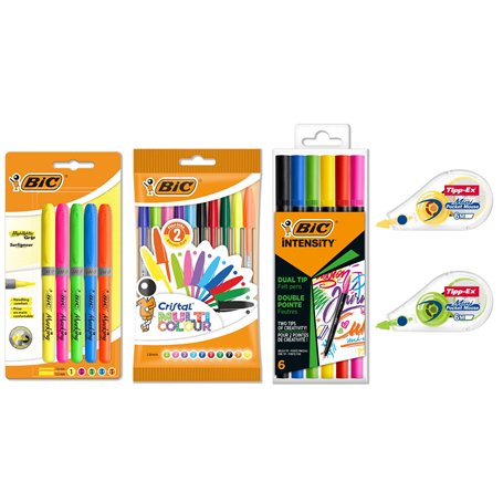 BIC Kit Multicolore avec Rubans Correcteurs Mini Pocket Mouse