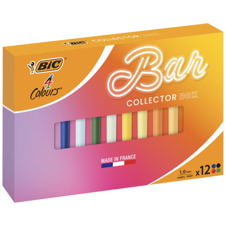 BIC 4 Couleurs Le Bar à Couleurs Stylos-Bille Rétractables à Pointe Moyenne (1