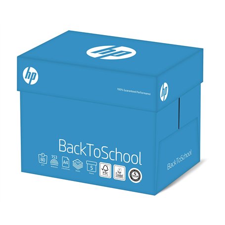 HP Back to School Lot de 5 ramettes de 500 feuilles de papier pour photocopieuse Blanc ECF 80 g/m² A4