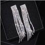 Argent Couleur Strass Cristal Long Gland Boucles d'oreilles pour Les Femmes Nuptiale Boucles d'oreilles Pendantes Bijoux De Mari