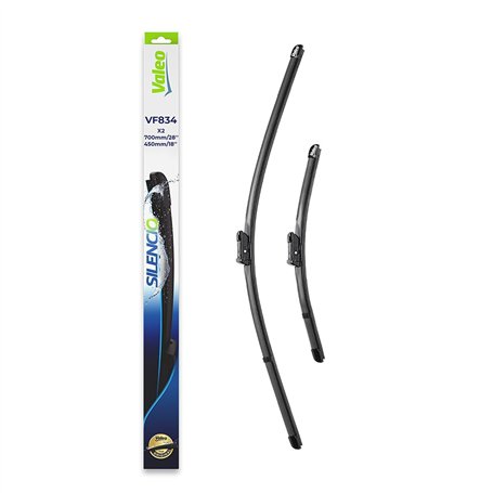 VALEO Silencio Essuie-glace - VF834 - Kit de Balais d'Essuie-glace 700 mm / 450 mm Plats d'Origine de Haute performance