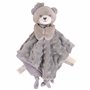 DODO D'AMOUR - Doudou Carré - Ours - 053932 - Gris - Polaire Alvéolée - Cadeau Naissance - Peluche - Bébé - Doux - Lavable en Ma