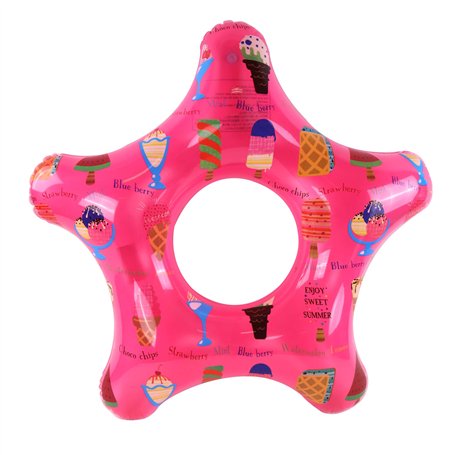BLUE SKY - Bouée Etoile Glace - Gonflable - 069203 - Rose - Vinyle - 75 cm de Diametre - Jouet Enfant - Jeu de Plein Air - Pisci
