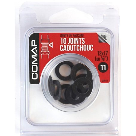 COMAP Lot de 10 Joints caoutchouc d'étanchéite pour eau chaude et eau froide sanitaire - 12x17 - Joints pour raccord - S279111