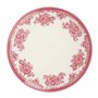 GENEVIEVE LETHU 539248 Assiette Plate en Grès Blanche et Rose Ø 27