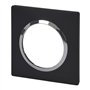 LEGRAND - Plaque Carrée Dooxie 1 Poste Finition Noir Bague Chromé