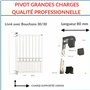 Déco Fer Forgé- Pivot pour Portail - Grandes Charges - Acier A Visser Reglable 115 mm x 80 mm-Ouvre Porte Portail Battant- KIT 2