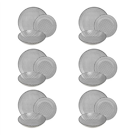 SG Secret de Gourmet Service de 18 pièces Bohémia noir et blanc fleur