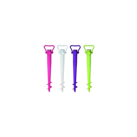 Pied de parasol de plage à hélice à visser dans le sable - couleur aléatoire