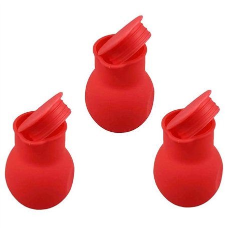 VICMAT Lot de 3 pots en silicone pour fondre le chocolat ou le lait - Pour micro-ondes et bain-marie - Rouge