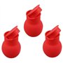 VICMAT Lot de 3 pots en silicone pour fondre le chocolat ou le lait - Pour micro-ondes et bain-marie - Rouge