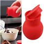 VICMAT Lot de 3 pots en silicone pour fondre le chocolat ou le lait - Pour micro-ondes et bain-marie - Rouge
