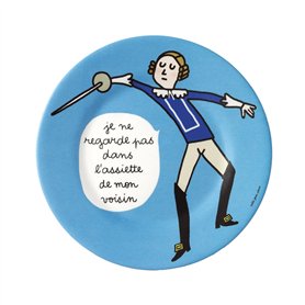 Soledad ASSIETTE À DESSERT PRINCE ''JE NE REGARDE PAS...'' Ø 20cm