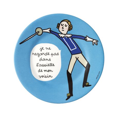 Soledad ASSIETTE À DESSERT PRINCE ''JE NE REGARDE PAS...'' Ø 20cm