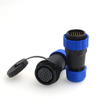 DRRI HE29 2 ~ 26pin 28mm Montage sur panneau étanche circulaire Aviation Connecteur IP68 Industriel Fileté Plastique Connecteur