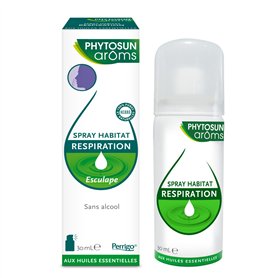 PHYTOSUN AROMS - Spray Habitat Respiration - aux Huiles Essentielles 100 % Pures et Naturelles - Assainissant et Purifiant - 1x