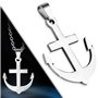 ZENSE - Collier homme croix ancre marine en acier inoxydable ZP0208 - Avec cordon 45 cm