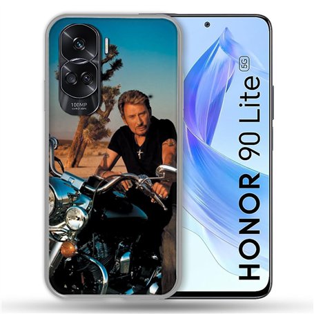 Coque Renforcée pour Honor 90 Lite 5G Musique Johnny Hallyday Moto