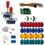 Kit Joysticks et boutons Arcade 2 Joueurs Boutons Génériques Joysticks Zippyy Tiges Longues Poires Carte XinMoTek Jeux Vidéo Ret
