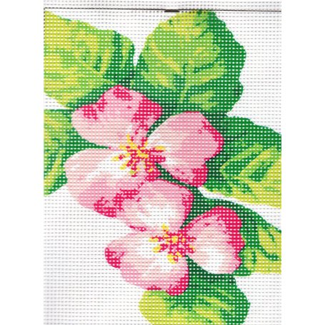 Kit Canevas Fleurs roses - Ref 009