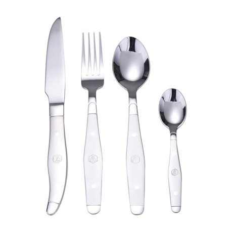 LAGUIOLE - Coffret ménagère de 24 pièces - Métal satiné - Abeille Laguiole gravée sur tous les couverts - Qualité acier inoxydab